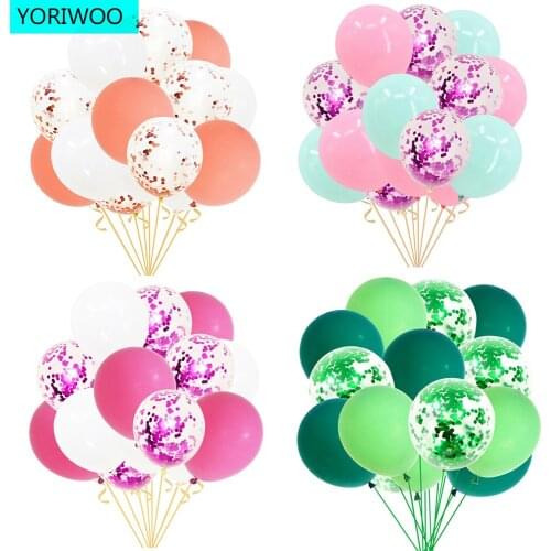 YORIWOO 15pcs Macaron Latex Balloon Confetti Oh Baby Shower Boy Or Girl Baloon Wedding Happy Birthday Party Decorations Kids 1st