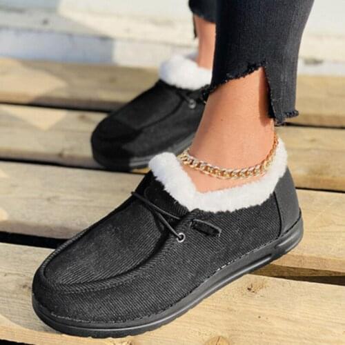 Women Boots 2021 Warm Plush Furry Shoes Women Shoes New Waterproof Slip-on Winter Ankle Boots Woman