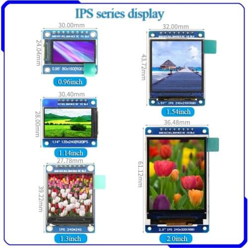 0.96 1.14 1.3 1.54 2.0 IPS Series 0.96/1.14/1.3/1.54/2.0 TFT LCD Display Module for ardunio