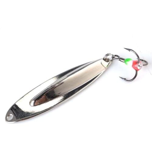 1 PC Ice Fishing Lure Spoon Fishing Lure 8g 55mm Metal Spinner Bait Barbed Hook Hard Lures Bass Fishing High Quality