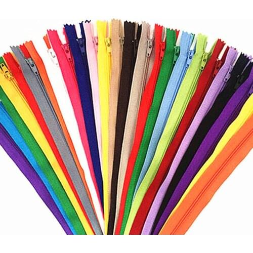 10pcs 15-60cm (6-24 Inch) Nylon Coil Zippers Tailor Sewer Craft Crafters & FGDQRS (20 colors)