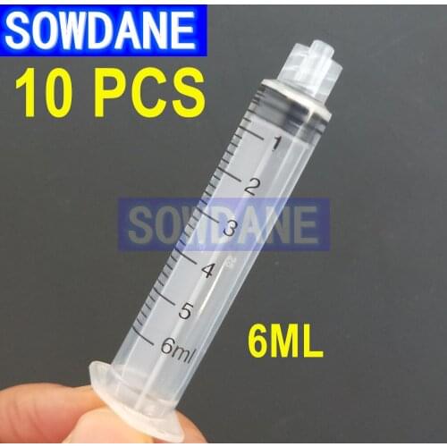 10 Pcs Disposable 6 ML Syringes for dispensing needles Teeth Cleaning Dental Materials