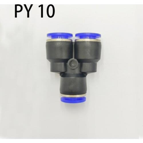 10PCS PY 10 Pneumatic fitting connector Y type 3-way tee quick push in joint