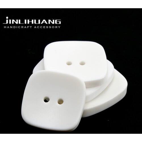 2-holes Resin Shirt Buttons Square White Black Sewing Button For Pant Kid DIY Decor Cloth Craft Scrapbooking Garment Accessories