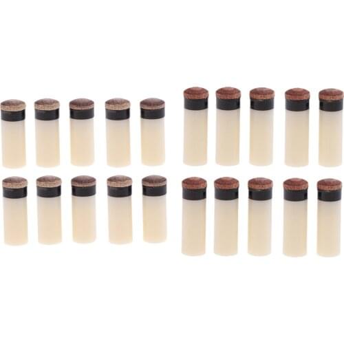 20pcs 11mm / 13mm Slip On Pool Cue Tips Billiard Cue Slip-On Cue Hard Tip Replacement Billiards Accessories