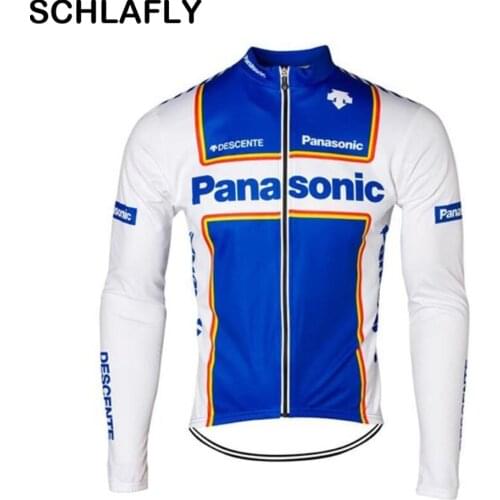 2019 men cycling jersery long sleeve retro bike winter fleece wool & no fleece wear bicycle clothing blue schlafly autumn