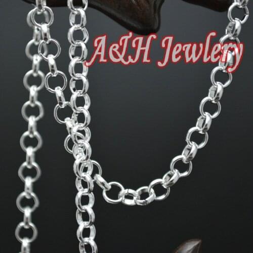 5 Meters High Quality Silver Plated Copper Circle Chains For Necklace Making Materials DIY Findings