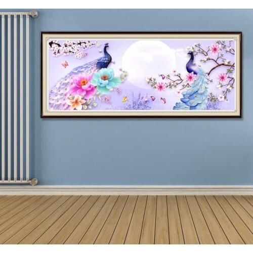 DIY Diamond Painting Animals Full Round Diamond Embroidery Peacock Rhinestones Mosaic Flower Cross Stitch Christmas Decoration