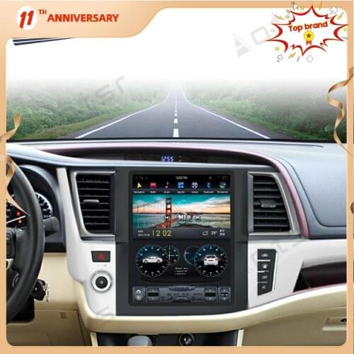 Aorts Tesla Style PX6 Android 9.0 4+64GB Car Radio Player GPS Navigation For Toyota Highlander 2014- 2019 Auto Stereo Multimedia
