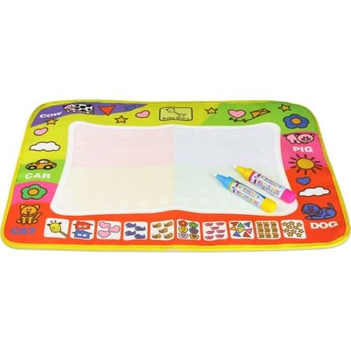 Big Water Painting Mat Soft Drawing Carpet Doodle for 2 babies With 2 Magic Pen Kids Toys for Children 80x60cm