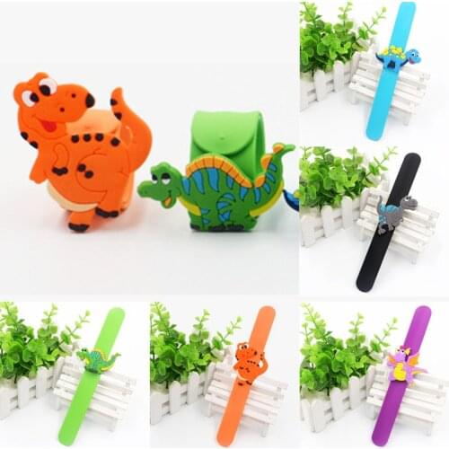 1Pcs Patting Circle Birthday Party Toy Dinosaur Accessories Silicone Bracelet Children Gift Funny Wrist Decoration Hand Ring
