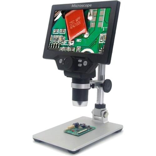 G1200 Digital Microscope 7‘’Large Color Screen Large Base LCD Display 12MP 1-1200X Continuous Amplification Magnifier With Stand