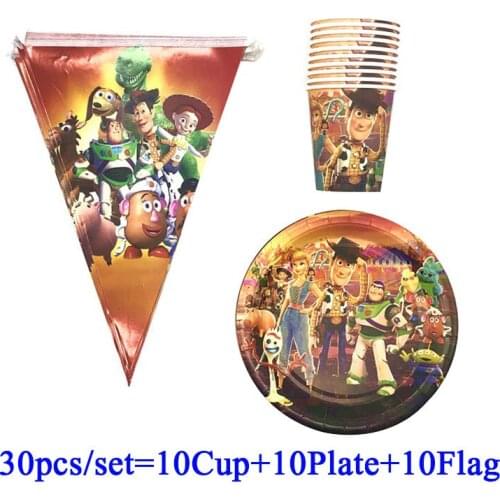 Disney Toy Story 4 Party Supplies Decorations Kids Birthday Disposable Tableware Set Cups Plate Toy Story Party Decorations