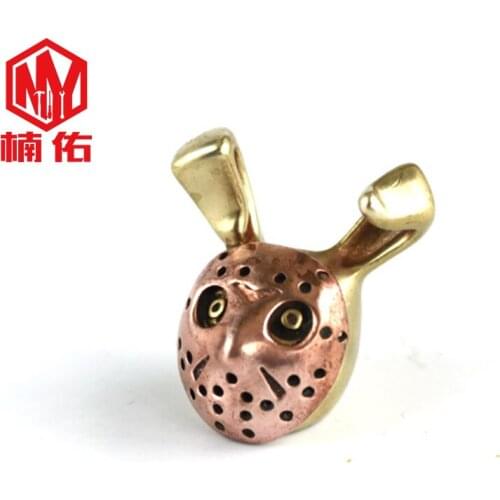 EDC Tools Brass Jason Rabbit Paracord Knife Bead Keychain Tool DIY Pendant