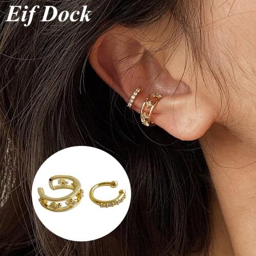 Eif Dock Fashion Punk Star Geometric Ear Cuff for Women Vintage Unisex C Shaped Cuff Clip Earrings Without Piercing Statement