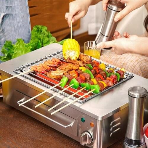 220V Smoke-free Electric Grill Household Portable Meat Barbecue Grill Oven