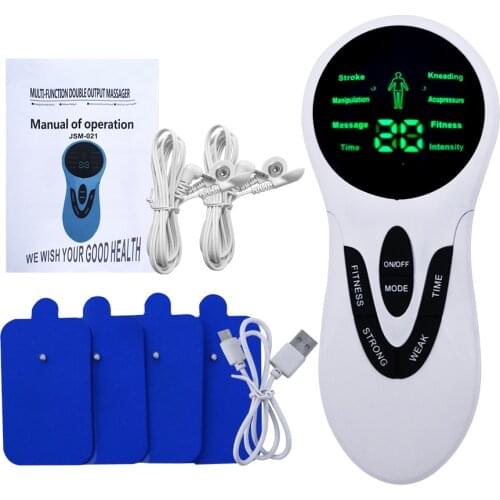 EMS Tens Acupuncture Body Massage Electric Digital Therapy Pulse Muscle Stimulator Slimming Relaxation Pain Relief Machine