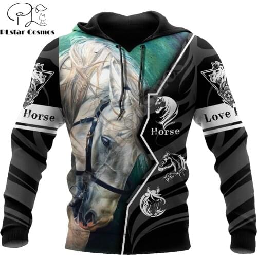 Beautiful Animal Horse 3D Printed Autumn Men Hoodies Unisex Casual Pullover Zip Hoodie Streetwear sudadera hombre DW0542