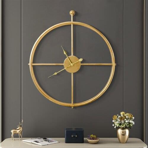 Nordic Creative Iron Light Luxury Mute Wall Clock Fashion Home Decor Living Room Porch Home Model Room Art Pocket Wall Watches