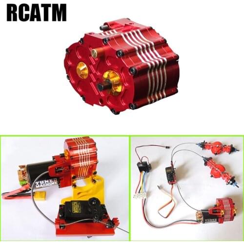 Metal Two-speed Planetary Gearbox Reduction Ratio 1:64 For 1/14 Tamiya RC Truck Tipper SCANIA R620 VOLVO FH16 ACTROS AROCS MAN