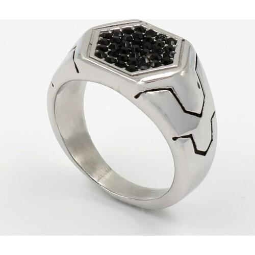 New Fashion Men Rings White-Color 316L Stainless Steel Ring With small Stone Crystal Rings For Women High Quality Jewelry