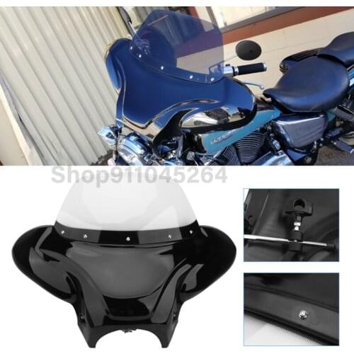 Motorcycle Retro Windshield Outer Batwing Windscreen Screen Glass Fairing Cowl For Harley Yamaha Honda Suzuki Kawasaki Vulcan