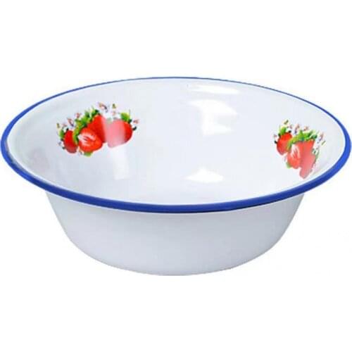Nostalgic Durable Fruit Pattern Soup Basin Rustic Rice Basin Handicrafts for Restaurant