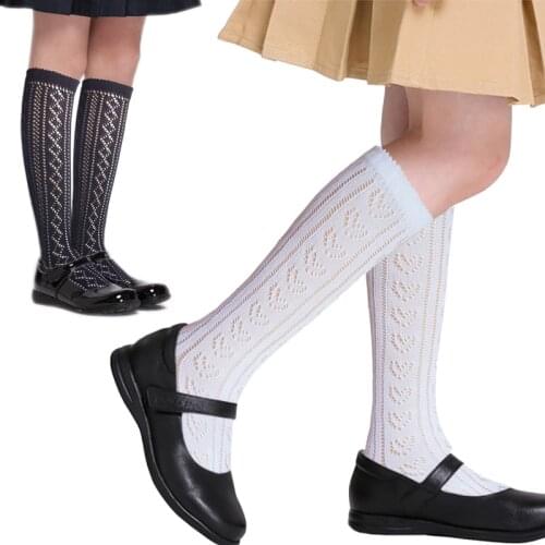2021 New Childrens Spring Summer Mesh Stockings Boneless Kidss Boys Girls Calf Sock Hollow Transfer Nets Knee High Socks