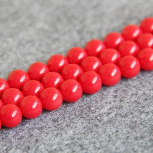 New Hot sale 10mm Red Shell Glass Round beads DIY gift for women girl loose beads 15inch 2pc/lot Jewelry making design wholesale