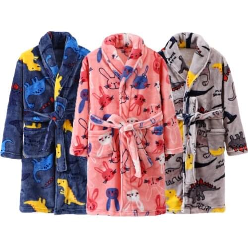 Family Matching Homewear 2021 Autumn Winter Soft Children Flannel Bathrobe Woman Pajamas Robe Teen Boy Girls Sleepwear Clothes