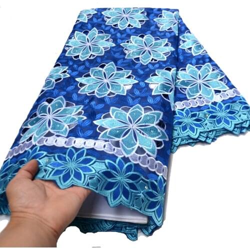 Wholesale high quality handcut embroidered swiss voile fabric lace with stones for african lace fabric 2021 big occasion S9062