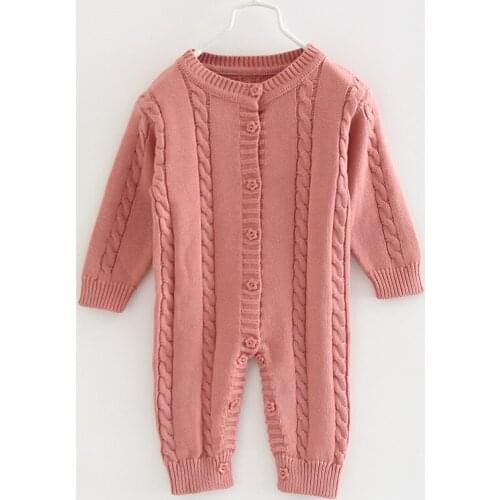 Autumn Winter Infant Baby Girl Boy Warm Clothes Knitted Sweater Romper Overall Outfit Clothing