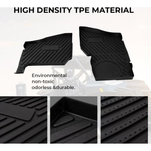 Front Floor Mats Non-slip Rubber for UTV Polaris Ranger XP 1000 CREW 2018 - 2019 Black Two-piece Floor Mat 2882780