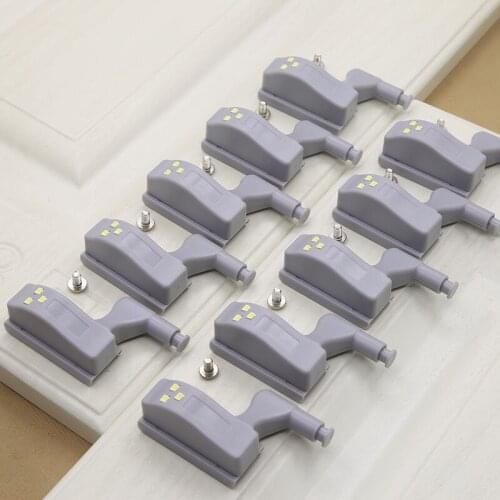10pcs/set LED Cabinet Hinge Night Light Sensor Light For Kitchen Living Room Bedroom Wardrobe Closet Cupboard Door Lamp