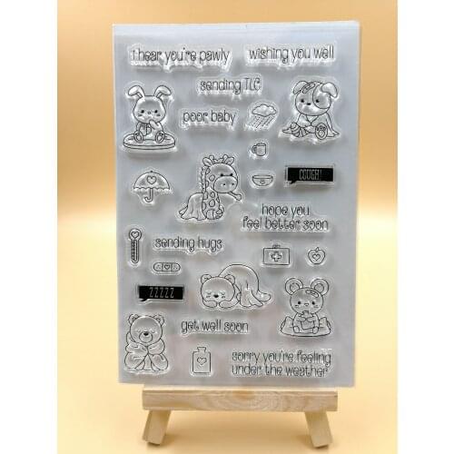 Get well soon Transparent Clear Silicone Stamp/Seal for DIY scrapbooking/photo album Decorative clear stamp