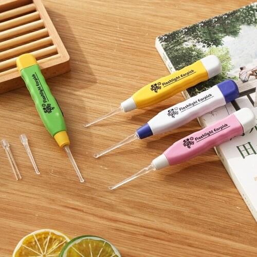 Sale Hot 1PCS Creative Baby Care Ear Spoon Light Child Ear Cleaning With Light Earwax Spoon Digging Luminous Dig Ear Syringe