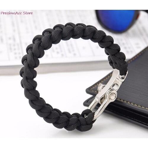 Handmade Braided Jewelry Outdoor Camping Paracord Bracelets For Men Women Parachute Rope Clasp Survival Bracelet Homme