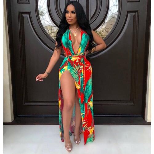 Sexy Maxi Satin Dress Summer Women Back Bandage Strap V Neck High Waist Slit Backless Green Red Long Dress Party Club Dance Dres