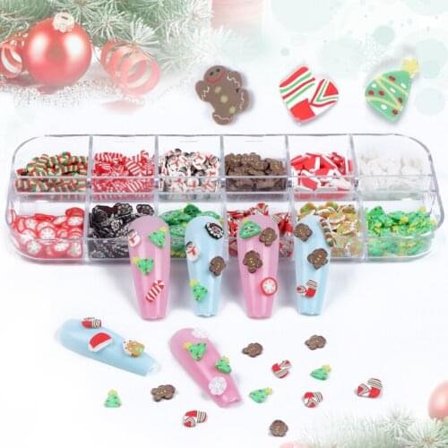 Mix Christmas Nail Art Charms Sequins 3D Acrylic nails Decorations Kawaii Manicure Design Flakes Slices Supplies For Professio