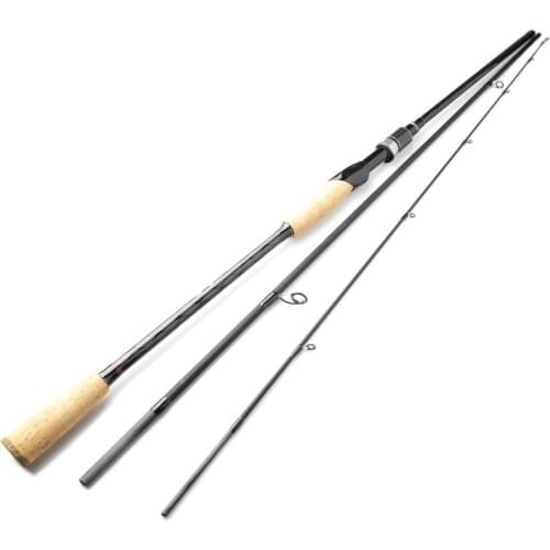 TOMA Carbon Spinning Fishing Rod Casting Travel Rod 2.1m 2.4m 3 Section Fast Action sensitive tip