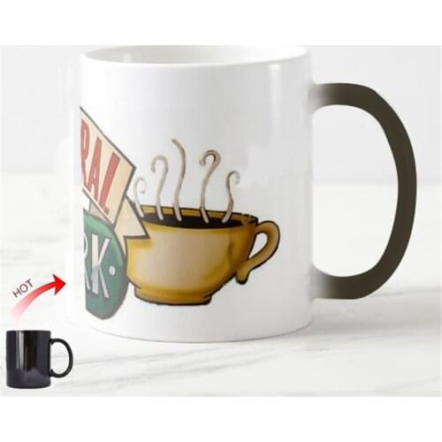 Funny Friends TV Mug Friends Central Perk Logo Coffee Mugs Ceramic Friends TV Discoloration Cup Creative Christmas Birthday Gif