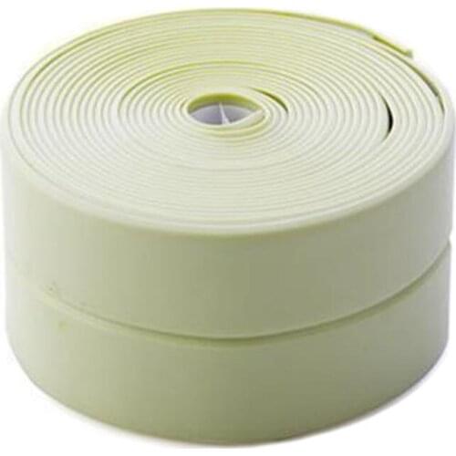 3.2mx2.2cm/3.2mx3.8cm Waterproof Mold Proof Adhesive Tape PVC Material Kitchen Bathroom Wall Sealing Tape Durable Use 1 Roll