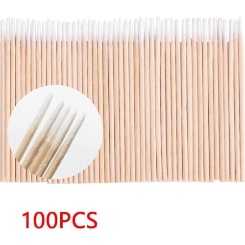 100pcs/pack 7cm disposable ultra-small cotton swabs do not shed hair micro brush kapok bud cotton swab tattoo makeup micro blad