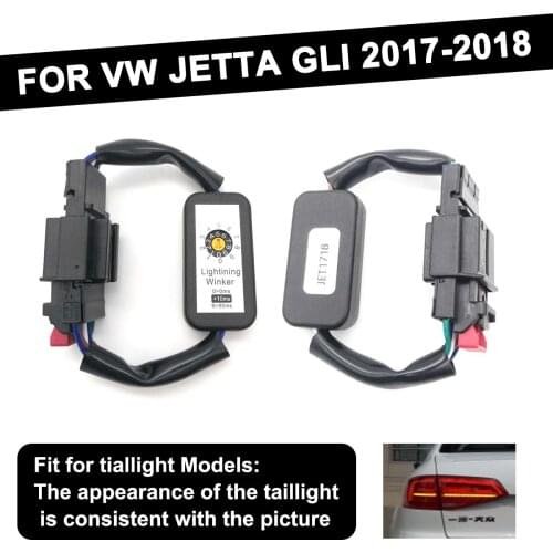 2Pcs For VW JETTA GLI 2017-2018 Dynamic Turn Signal Indicator Black LED Taillight Add-on Module Cable Wire Harness