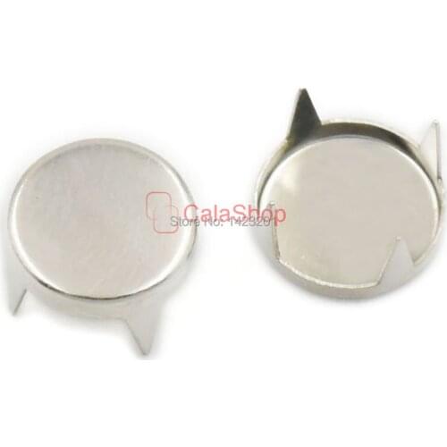 200 Pcs / Lot 4mm 3/16" Flat Round Metal Studs Spots Nailheads Fastners Spikes Punk Rock Leathercraft Bag