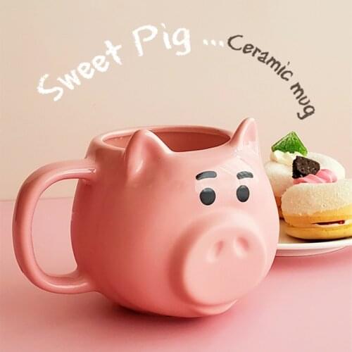 550Ml Cute Pig Shaped Ceramic Mug Gift Box Drinking Kung Fu Tea Cup Milk Cup Children Lover Coffee Cup Mug Gift Office Kitchen