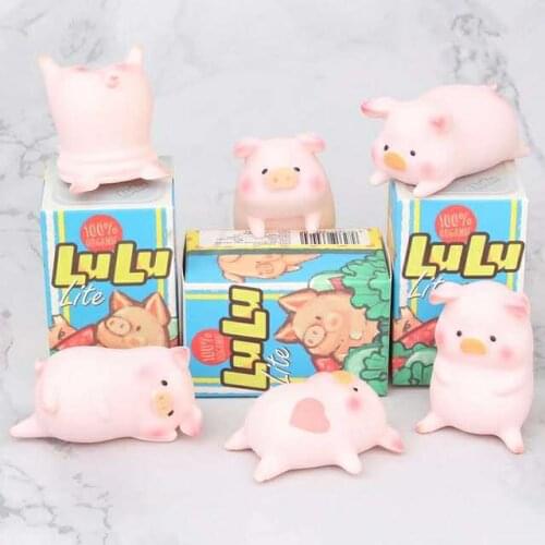 6Pcs/Set LULU Pig Hand Model Decoration Q Version Cicistory Canned Pig Full Set Of Piglet Toy Doll Childrens Gifts