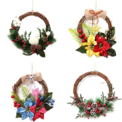 8\" Christmas Garlands Door Wreaths Home Party Indoor Outdoor Window Decoration