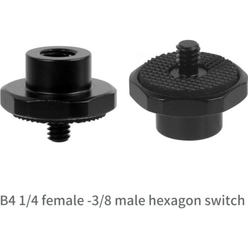 Aluminum Universal Hex 1/4" inch Female Thread to 3/8" Male Mount Screw Adapter for SLR DSLR Camera Flash Gimbal Tripod