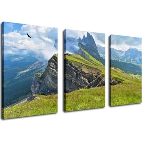 Large Landscape Painting Artwork Mountain Cliff Artwork Canvas Art Nature Painting Framed Ready to Hang Drop shipping